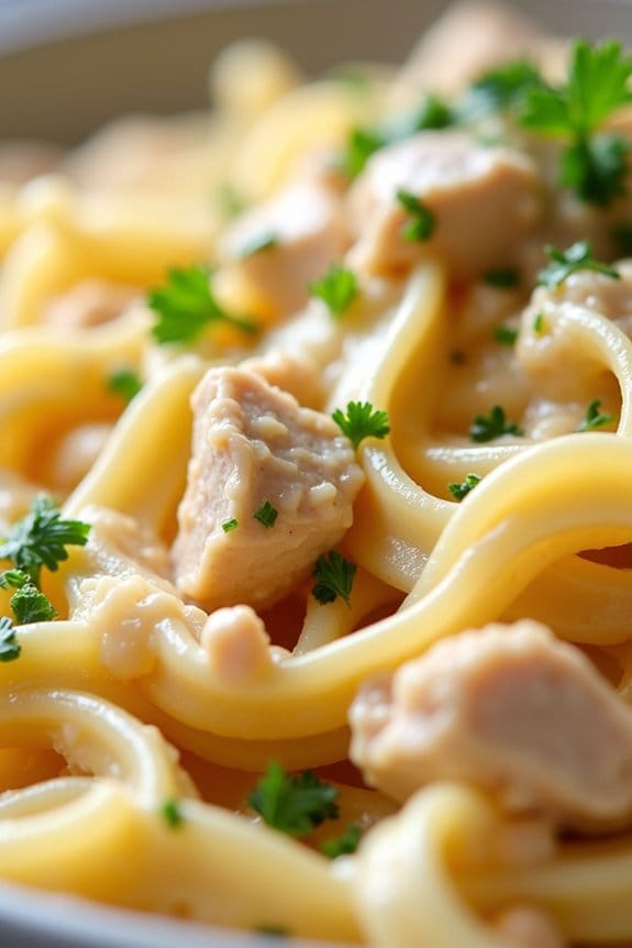 creamy ground chicken alfredo