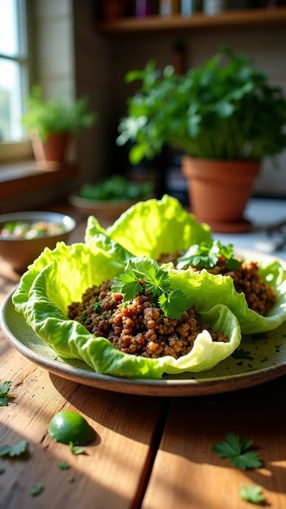 crisp lettuce beef wraps