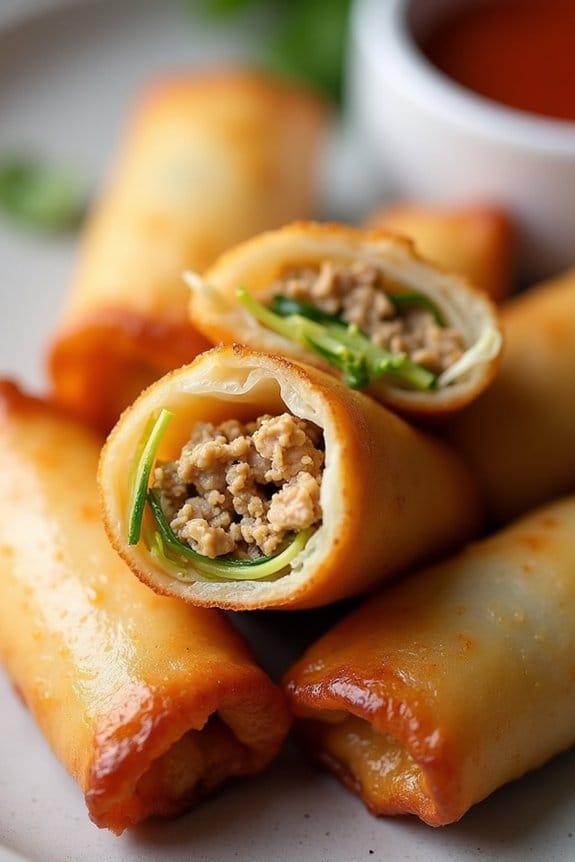 crispy chicken cabbage egg rolls