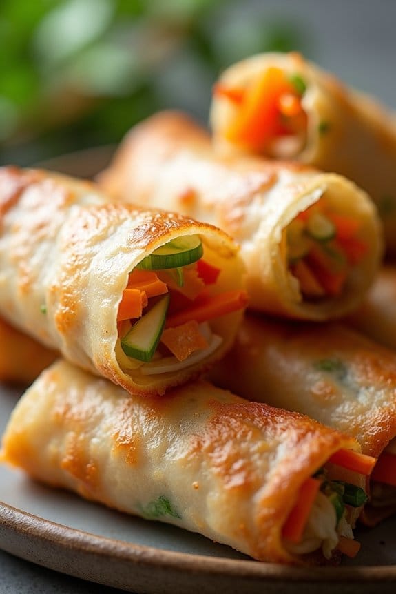 crispy healthy chicken spring rolls