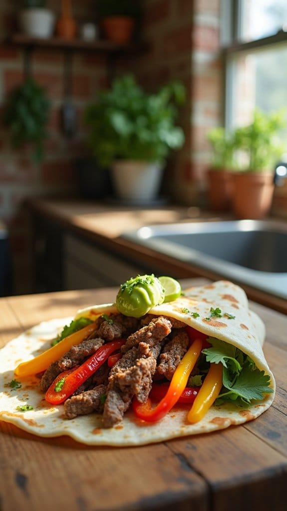 delicious beef fajita wraps