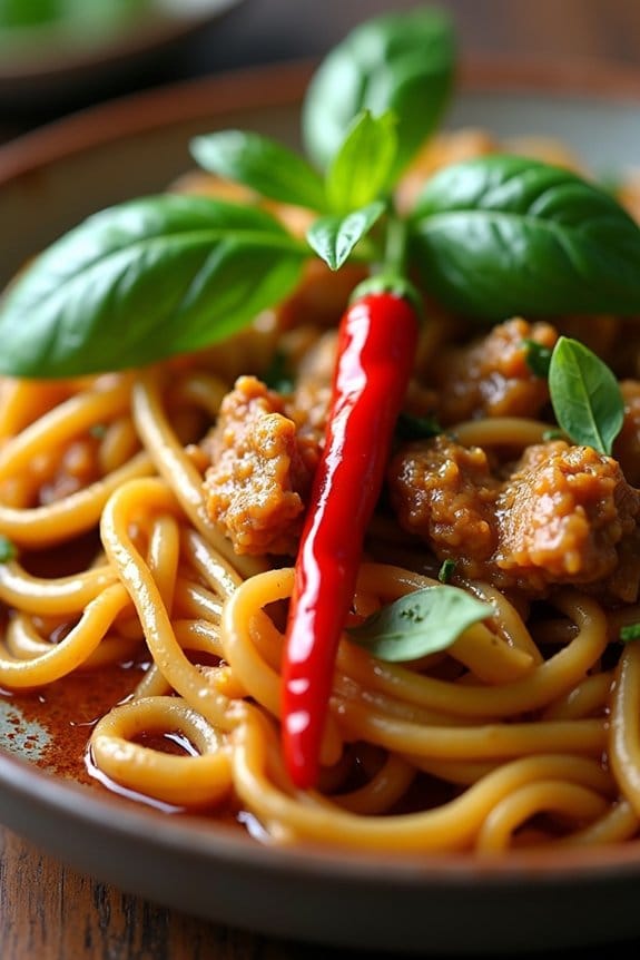 delicious thai basil noodles