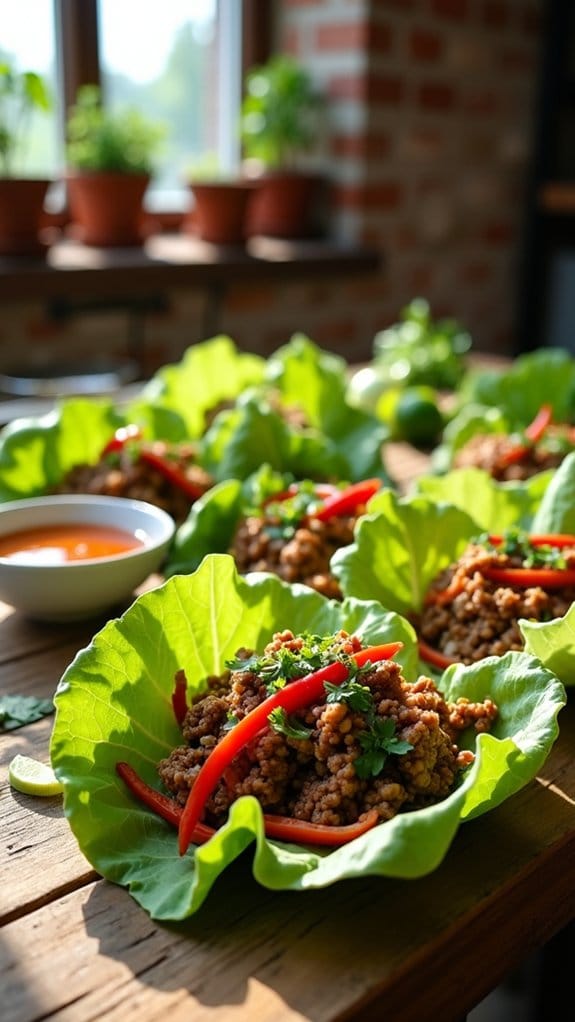 flavorful beef lettuce wraps