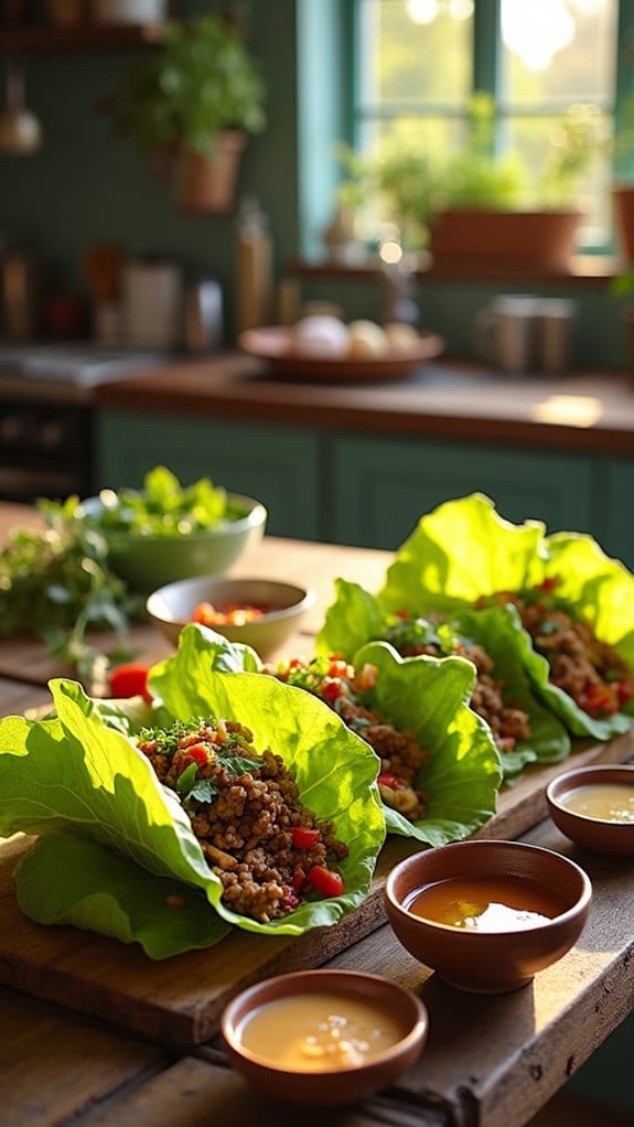 flavorful beef lettuce wraps