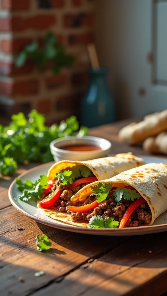 flavorful beef veggie wraps