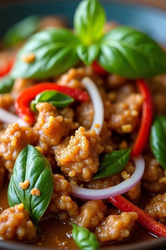 flavorful thai basil chicken
