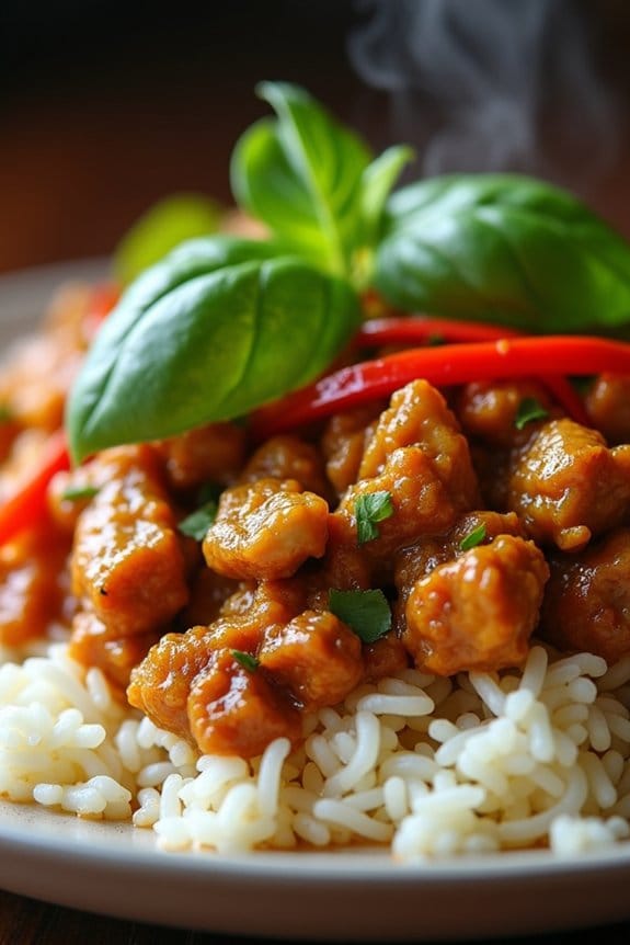 flavorful thai basil chicken