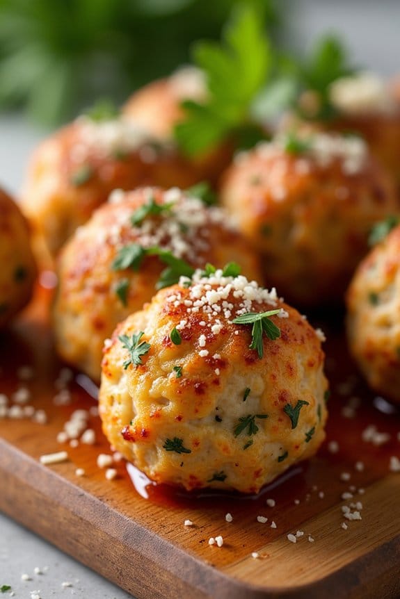 garlic parmesan chicken meatballs
