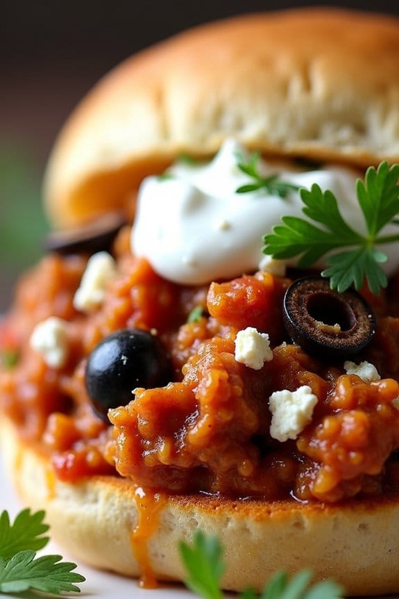 greek style chicken sloppy joes