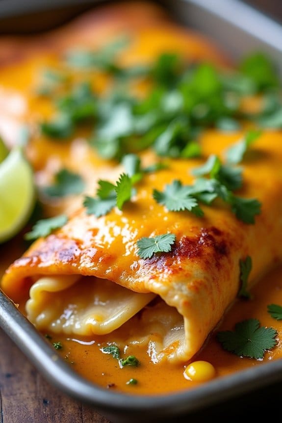 green chile corn enchiladas