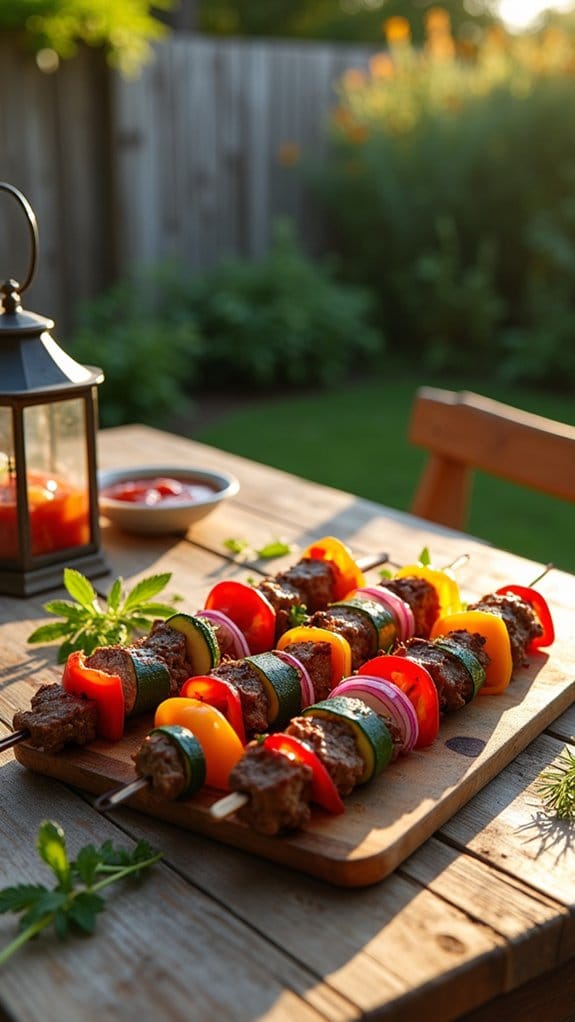 grilled beef and veggies