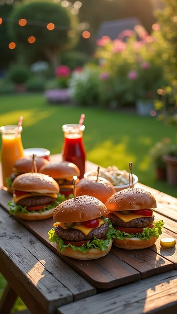 grilled flavorful beef burgers