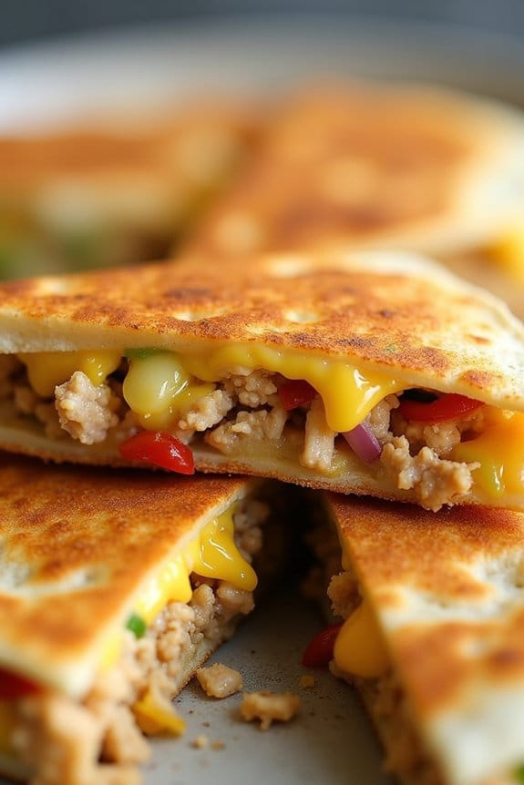 ground chicken breakfast quesadillas