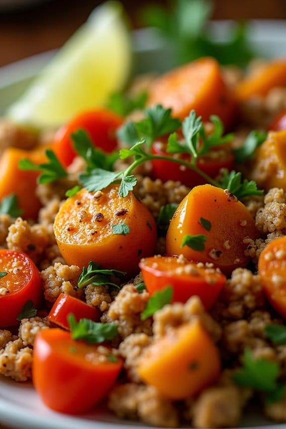 ground chicken sweet potato hash