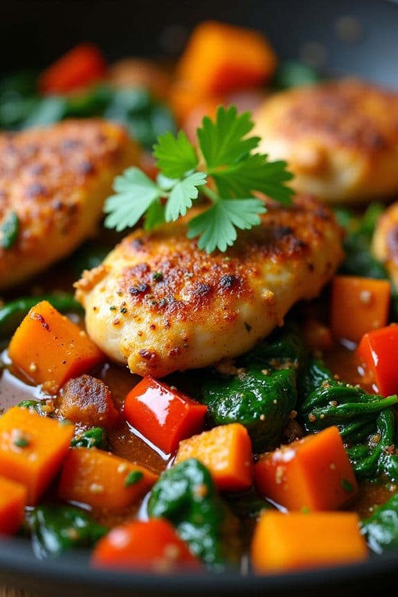 ground chicken sweet potato skillet