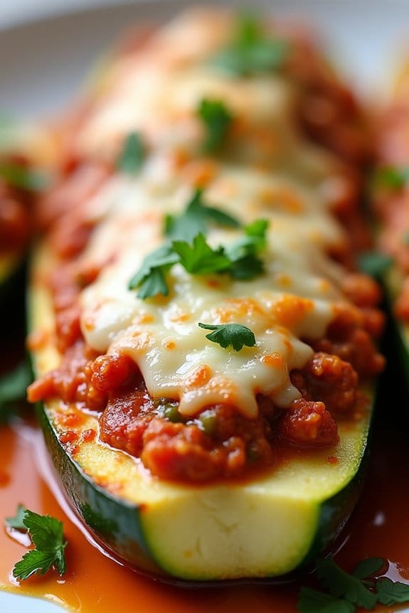 ground chicken zucchini boats