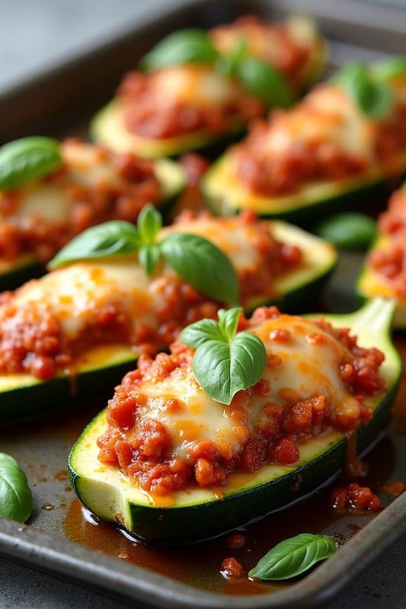 ground chicken zucchini boats