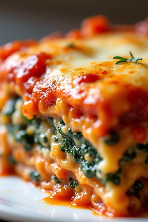 healthier chicken spinach lasagna