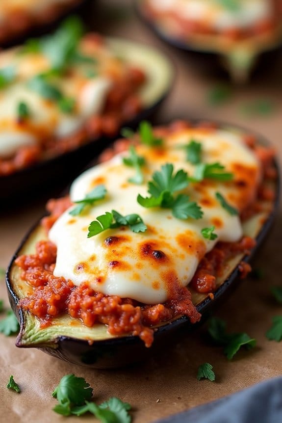 healthy air fryer eggplant boats