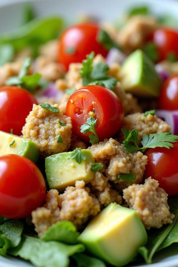 healthy chicken avocado salad
