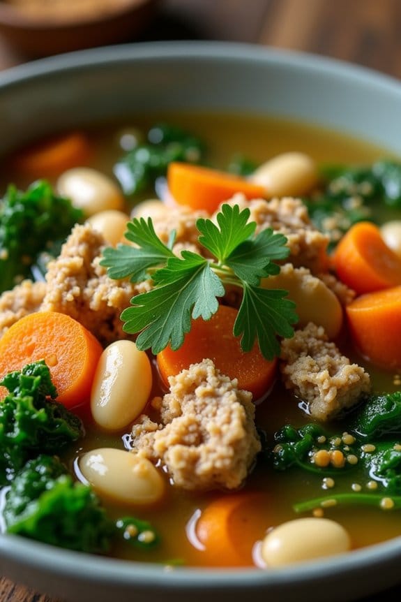 healthy chicken kale soup