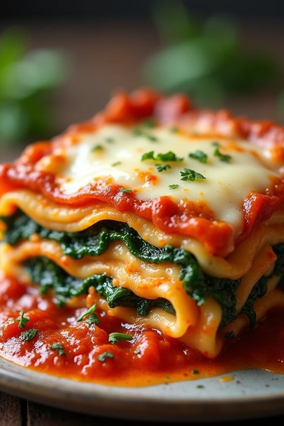 healthy chicken spinach lasagna