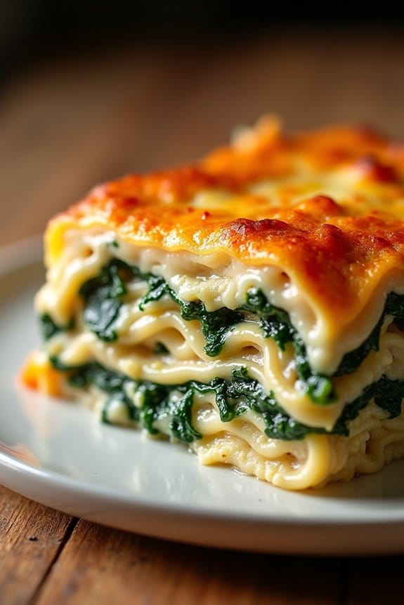 healthy chicken spinach lasagna