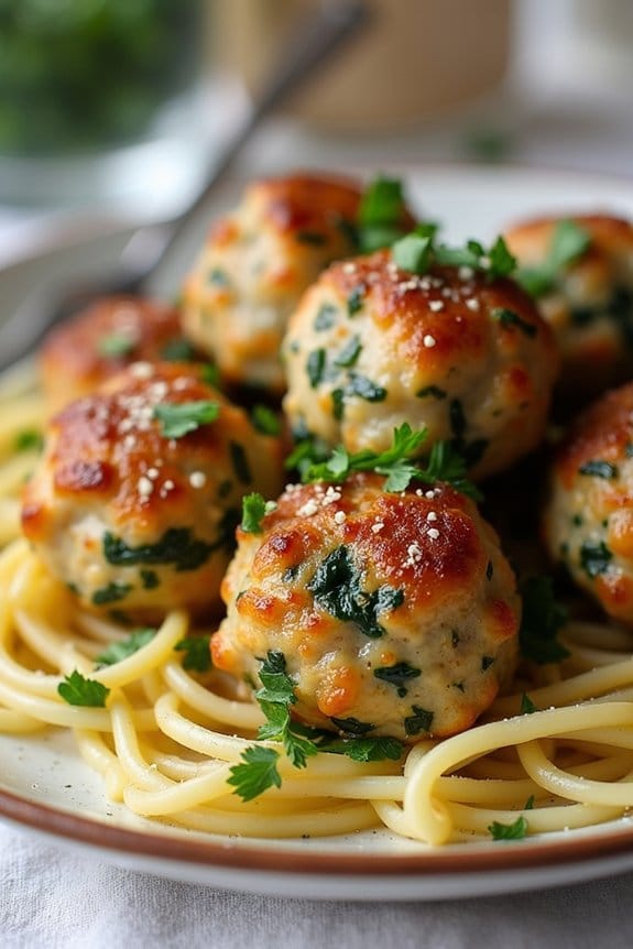 healthy chicken spinach meatballs