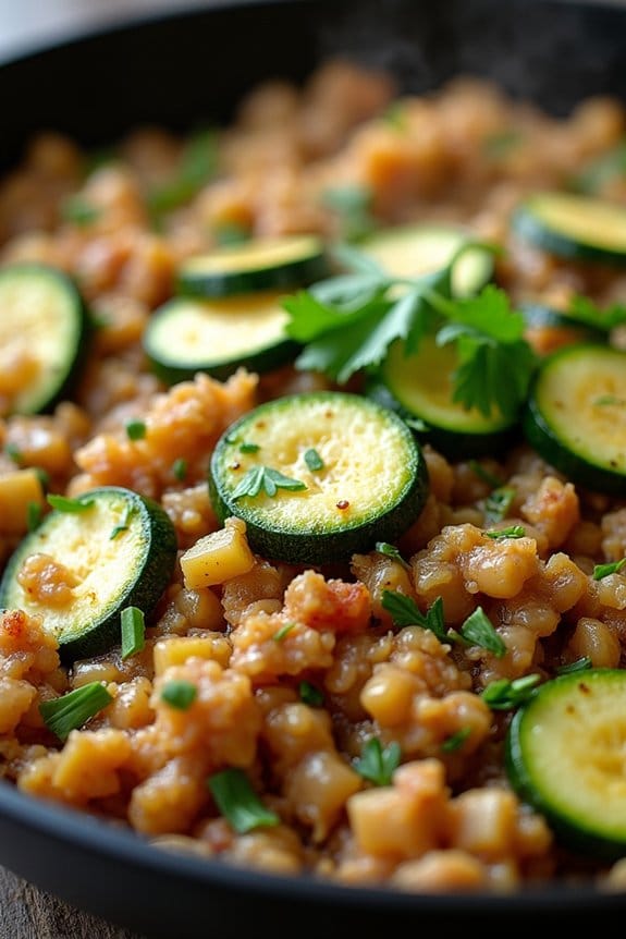 healthy ground chicken skillet