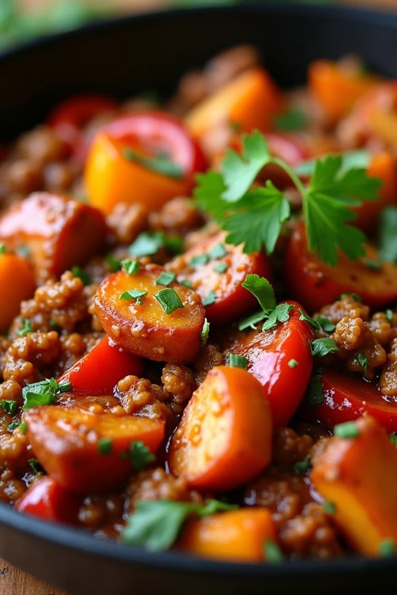 hearty bbq chicken skillet
