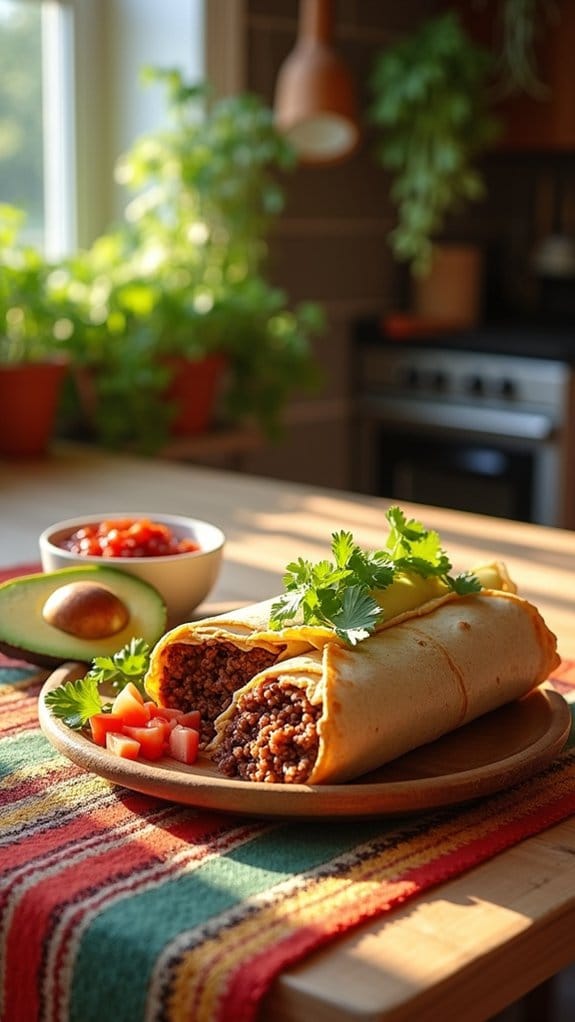 hearty beef breakfast burrito