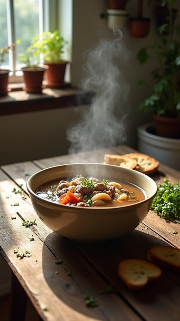 hearty beef mushroom soup