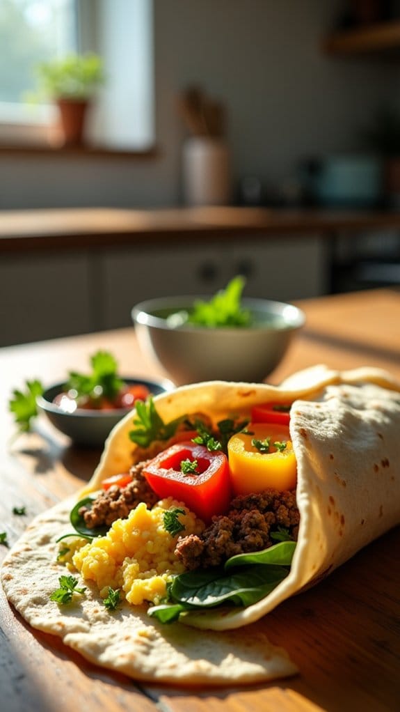 hearty beef veggie wraps