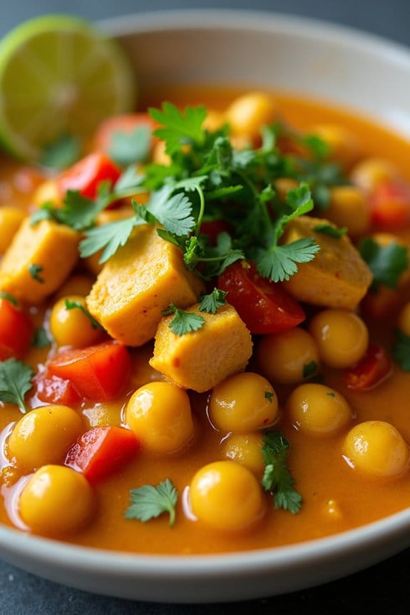 hearty chicken chickpea curry