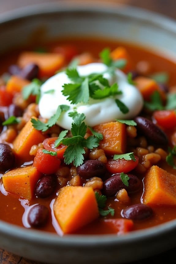 hearty chicken sweet potato chili