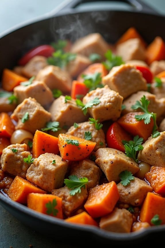hearty chicken sweet potato skillet