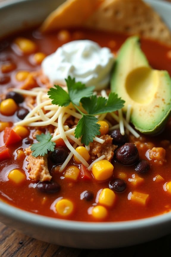 hearty chicken tortilla soup