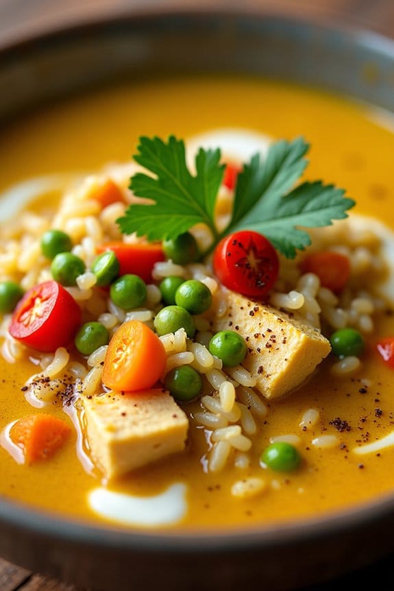 hearty curried chicken soup