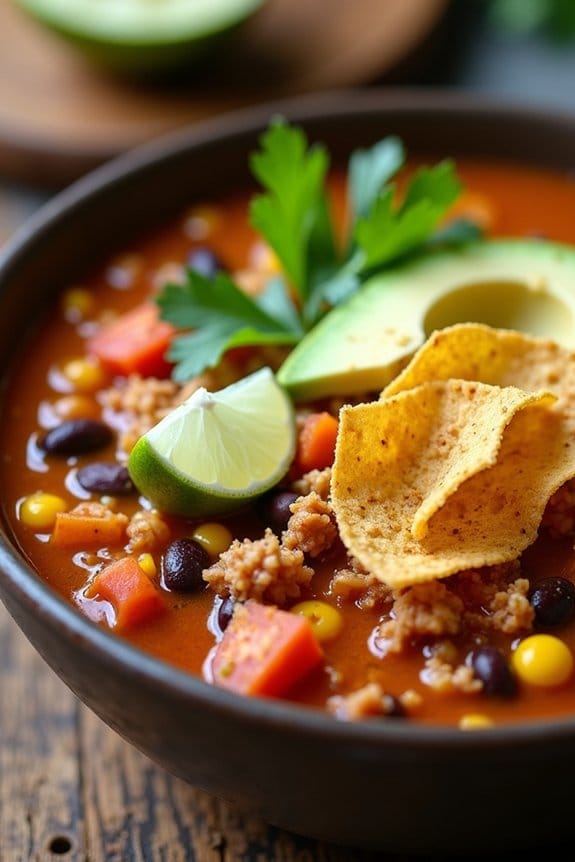 hearty ground chicken soup