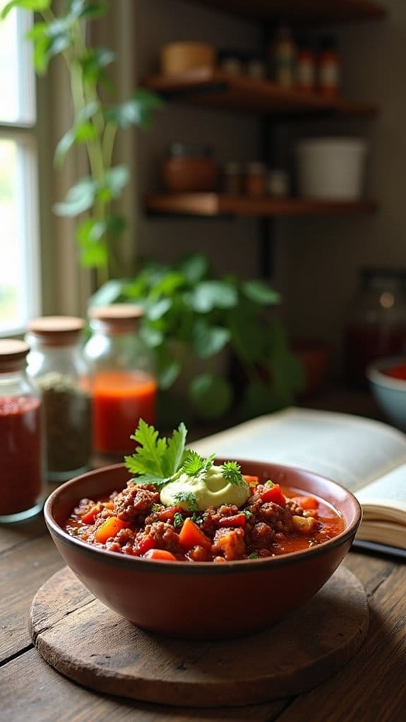 hearty low carb chili delight