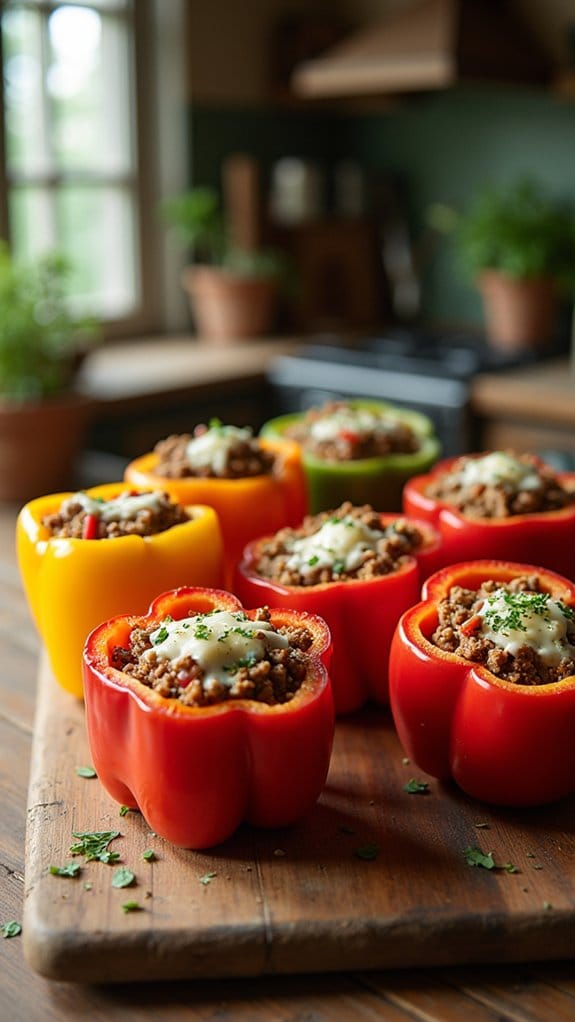 hearty low carb stuffed peppers