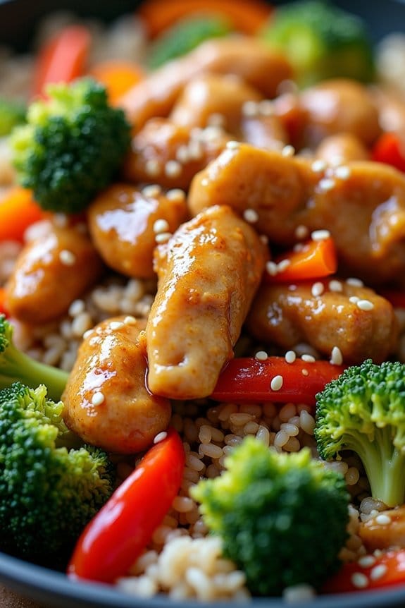 honey garlic chicken stir fry