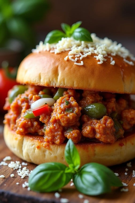 italian chicken sloppy joes
