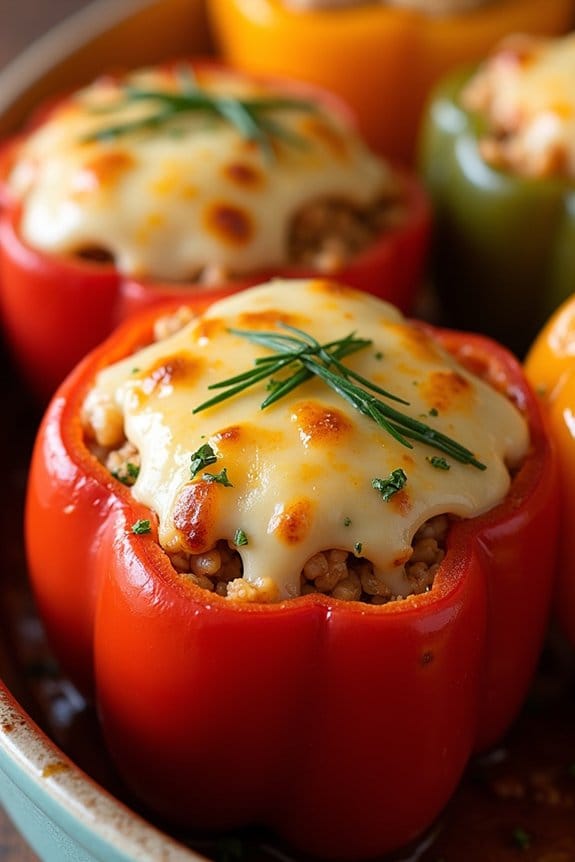 italian style chicken stuffed peppers
