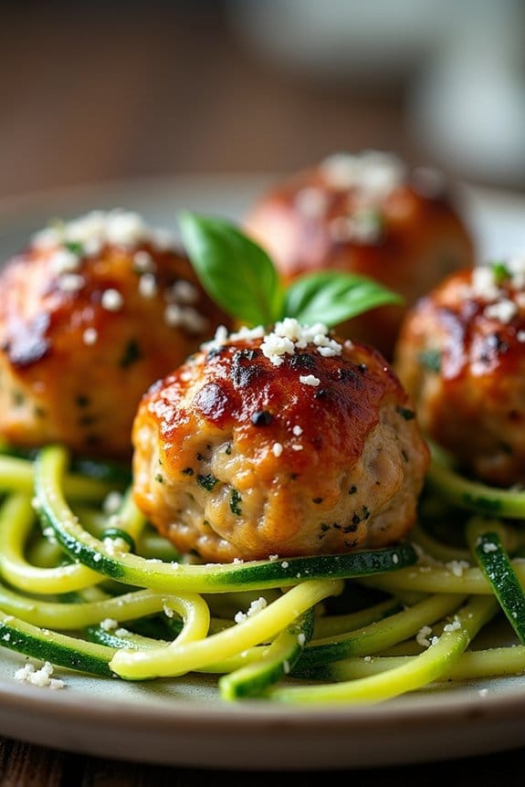 keto meatballs with zucchini noodles