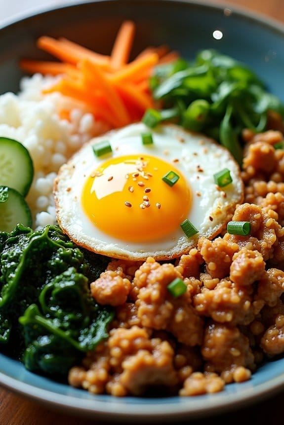 korean ground chicken bibimbap