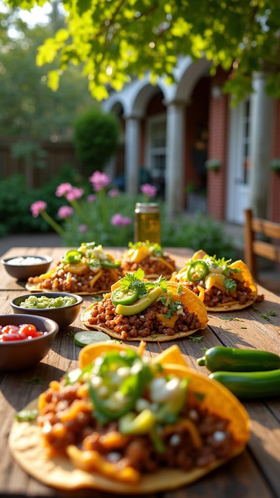 loaded beef nacho tacos