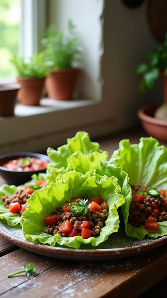 low carb spicy taco wraps