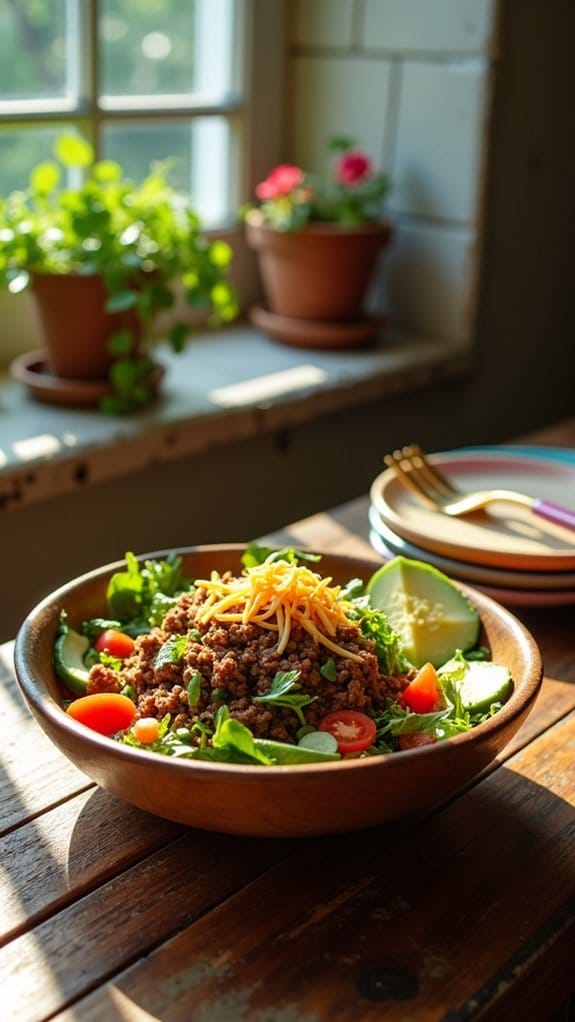 low carb taco salad delight