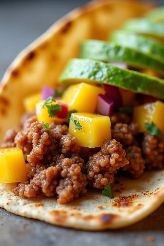 mango salsa chicken tacos